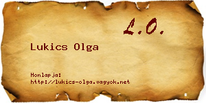 Lukics Olga névjegykártya