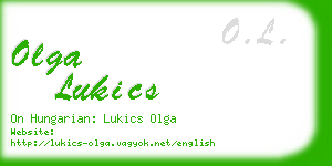 olga lukics business card